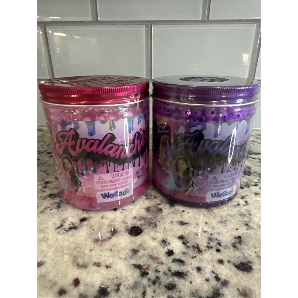 Lot Of 2 Compound Kings Avalanche Slime with Foam Beads Sensory Stretchy Toy Goo
